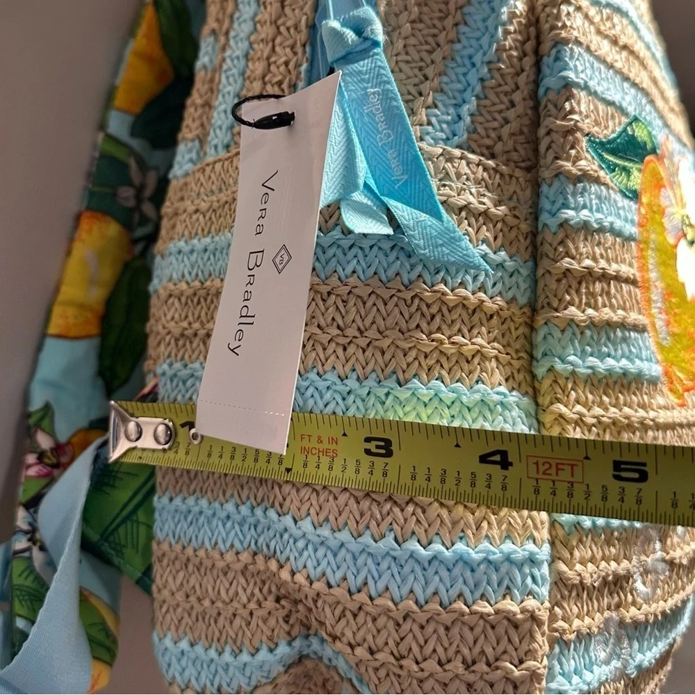Vera Bradley Small Straw Compact Backpack in Lemon Grove “Squeeze The Day” NWT